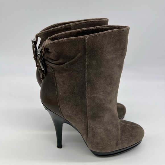 Michael Kors Grey-Taupe Suede High Heel Stiletto Ankle Leather Boots SZ 8 - Picture 8 of 15